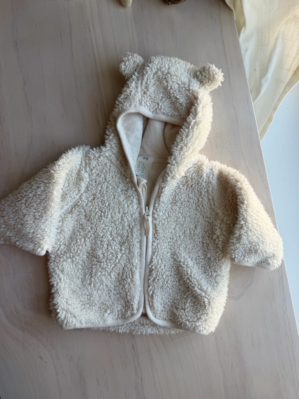 H&M Cream Sherpa Baby Zip Hoodie